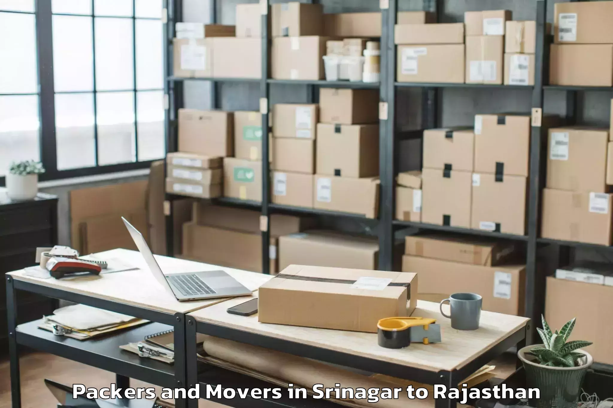 Professional Srinagar to Madanganj Kishangarh Packers And Movers